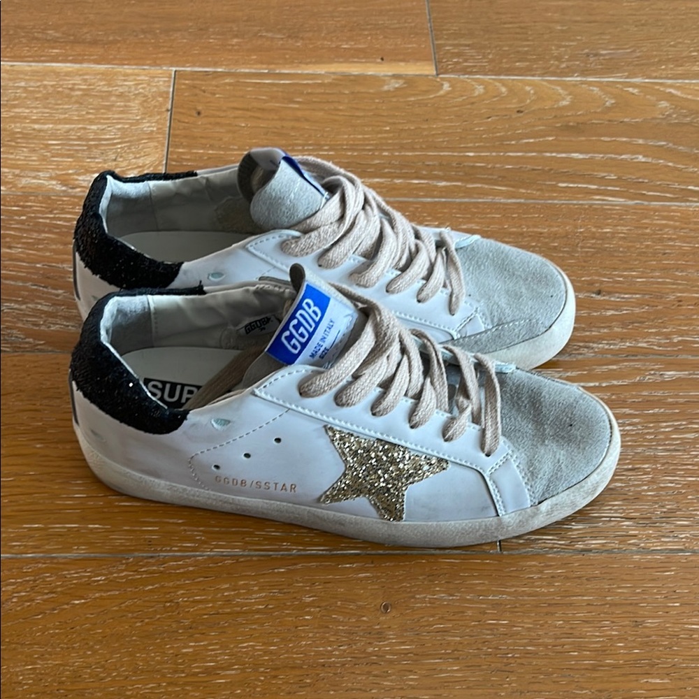 Golden Goose Sneakers with Glittering Gold Star (unauthenticated)